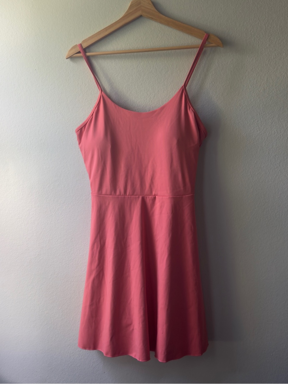 Women's Coral Pink Mini Dress - Sleeveless Spaghetti Strap
